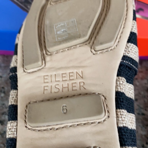 Eileen Fisher striped canvas flats slip on shoes - Picture 16 of 16